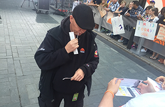 While at the Today Show, one of the producers swabbed his cheek and joined the Gift of Life Marrow Registry.