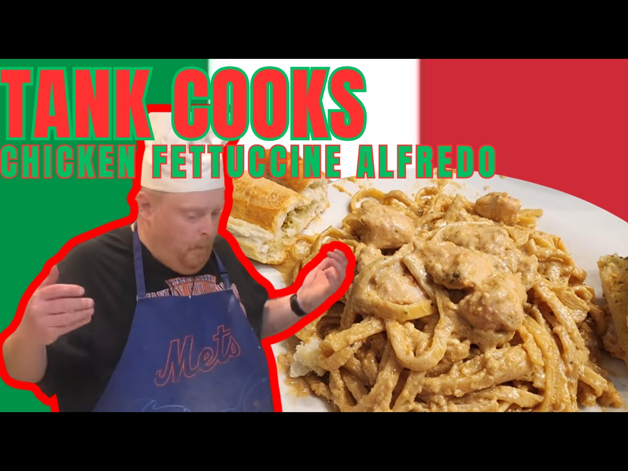 Tank Cooks Chicken Fettucine Alfredo