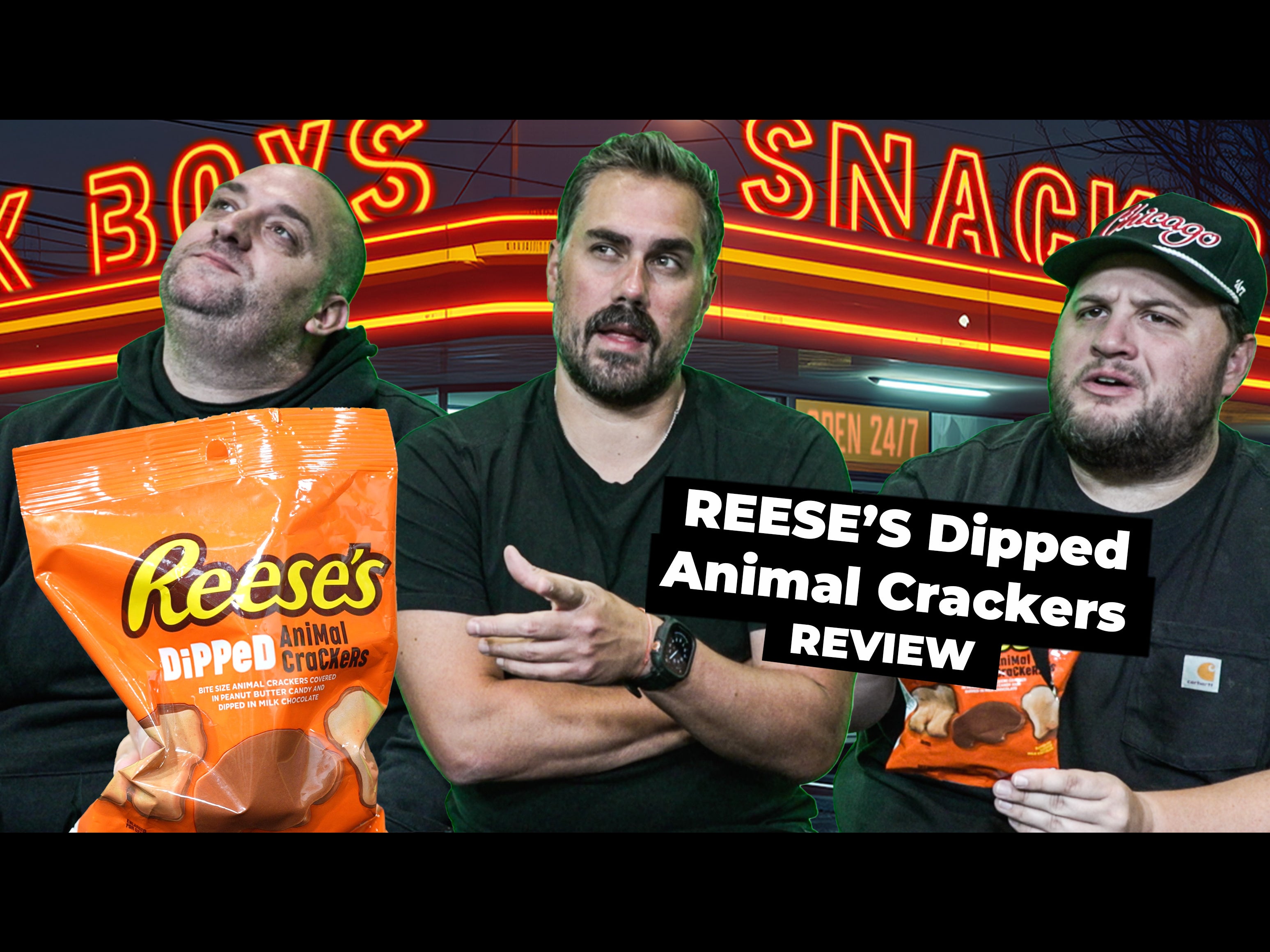 Big Cat Joined The Snack Boys To Try Reese's Dipped Animal Crackers And Break Down His Snacking Go-To's