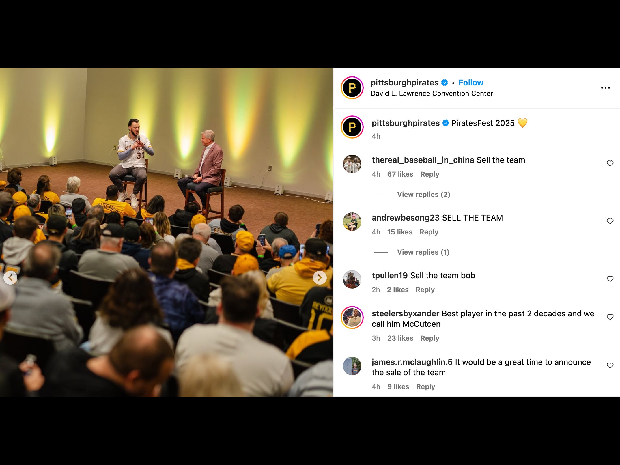 The Pirates Held Their Fan Fest On Saturday And It Sounds Like It Was A Disaster With "Sell The Team" Chants, Expired Sodas Being Sold, Misspelled Player's Names And Fans Already Freaking Out About Losing Paul Skenes